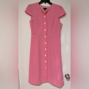 Jcrew pink button front dress. Size 10. New with tag.